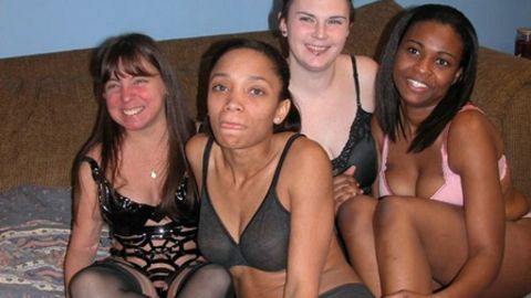 Interracial Lesbian Foursome